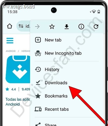 Open Android downloads